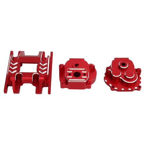 RC Getriebeausrüstung Einfache Installation Getriebe und Steckdosenset Fein Ausführung Langlebig Staubdicht für 1/18 Auto (Rot) von Haofy