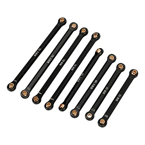 Suspension Link Set, Hohe Härte CNC Gefräste Aluminium Einfach Zu Installieren und Demontieren Leichte RC Rod Link Kit Verschleißfest für 1/18 RC Auto (BLACK) von Haofy