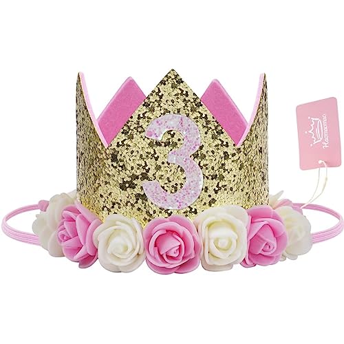 Baby Prinzessin Tiara Krone, Baby Mädchen ersten Geburtstag hat Sparkle Gold Blume Stil, Mittel Baby Prinzessin Tiara Krone, Baby Mädchen ersten Geburtstag hat Sparkle Gold Blume Stil, Mittel von Haomaomao