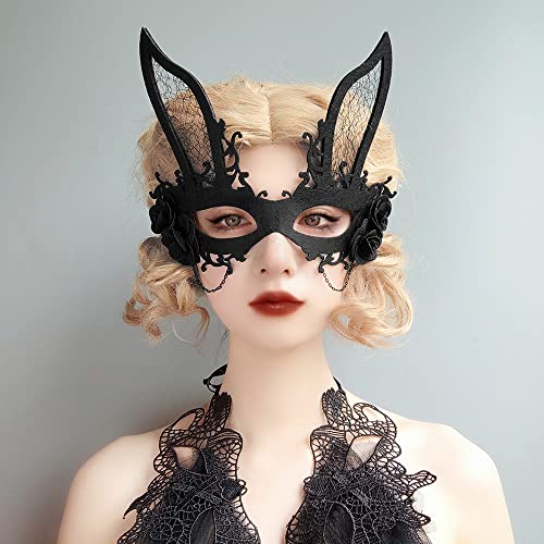 Haomye Maskerade Maske Hasenohren Karneval Masken Schwarz Ostern Blume Augenmaske für Kostüm Cosplay Karneval Haomye Maskerade Maske Hasenohren Karneval Masken Schwarz Ostern Blume Augenmaske für Kostüm Cosplay Karneval von Haomye