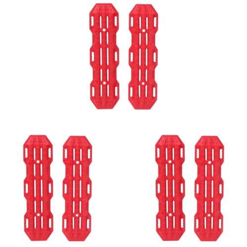 Haopeuk 6 Stücke Kunststoff Sand Leiter Recovery Rampen Bord für 1:10 RC Crawler Axial SCX10 CC01-4 D90, Rot von Haopeuk