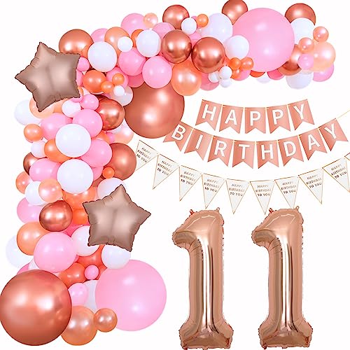 11 Geburtstag Mädchen 11. Luftballon Girlande Rosegold 11 Geburtstag Dekoration Mädchen 11. Geburtstag Deko Mädchen Luftballon Girlande Rosa 11 Jahre Geburtstagsdeko 11 Mädchen Luftballons von Haosell