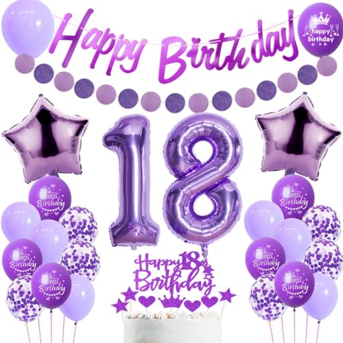 18. Geburtstag Dekoration Mädchen, Lila Tortendeko 18. Geburtstag, Mädchen 18. Geburtstag Party Deko, Luftballons 18. Geburtstag Dekoration Lila,Geburtstagsdeko 18 Jahre Mädchen, Lila 18. Ballon 18. Geburtstag Dekoration Mädchen, Lila Tortendeko 18. Geburtstag, Mädchen 18. Geburtstag Party Deko, Luftballons 18. Geburtstag Dekoration Lila,Geburtstagsdeko 18 Jahre Mädchen, Lila 18. Ballon von Haosell