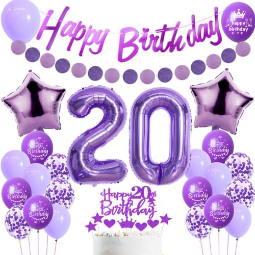 20. Geburtstag Dekoration Frauen, Lila Tortendeko 20. Geburtstag, Frau 20. Geburtstag Party Deko, Luftballons 20. Geburtstag Dekoration Lila,Geburtstagsdeko 20 Jahre Frau, Lila 20. Ballon 20. Geburtstag Dekoration Frauen, Lila Tortendeko 20. Geburtstag, Frau 20. Geburtstag Party Deko, Luftballons 20. Geburtstag Dekoration Lila,Geburtstagsdeko 20 Jahre Frau, Lila 20. Ballon von Haosell