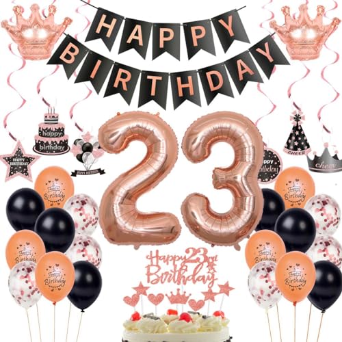 23. Geburtstag Dekorationen Rosegold Schwarz,Luftballon 23 Rosegold,Ballons 23 Geburtstag Frauen,Deko 23. Frau Schwarz,Geburtstagsdeko 23 Jahr Frau,Party Deko 23 Jahre 23. Geburtstag Dekorationen Rosegold Schwarz,Luftballon 23 Rosegold,Ballons 23 Geburtstag Frauen,Deko 23. Frau Schwarz,Geburtstagsdeko 23 Jahr Frau,Party Deko 23 Jahre von Haosell