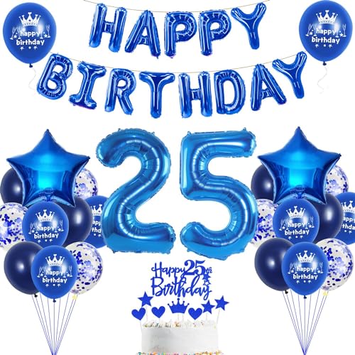 25. Geburtstag Dekoration Blau 25. Geburtstag Deko Mann Blau Tortendeko 25 Jahre Mann Party Deko Blau Luftballon 25 Blau 25 Frau Ballon Marineblau von Haosell