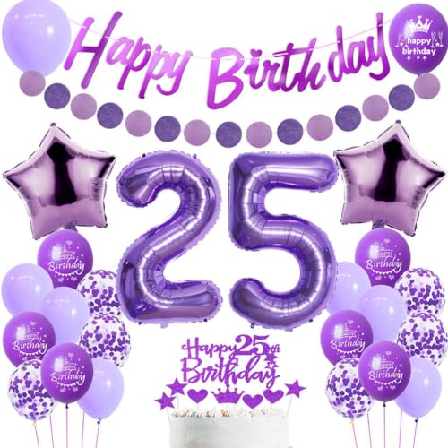 25. Geburtstag Dekoration Frauen, Lila Tortendeko 25. Geburtstag, Frau 25. Geburtstag Party Deko, Luftballons 25. Geburtstag Dekoration Lila,Geburtstagsdeko 25 Jahre Frau, Lila 25. Ballon 25. Geburtstag Dekoration Frauen, Lila Tortendeko 25. Geburtstag, Frau 25. Geburtstag Party Deko, Luftballons 25. Geburtstag Dekoration Lila,Geburtstagsdeko 25 Jahre Frau, Lila 25. Ballon von Haosell