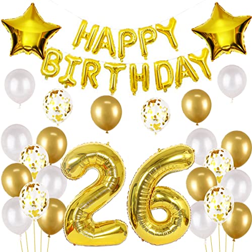 Luftballons 26. Geburtstag mann gold deko Folienballon 26 jahre Geburtstags deko mann männer gold set happy Birthday 26th Geburtstagsdeko 26 mann Ballon 26 jahre Geburtstag mann Dekoration set(26) Luftballons 26. Geburtstag mann gold deko Folienballon 26 jahre Geburtstags deko mann männer gold set happy Birthday 26th Geburtstagsdeko 26 mann Ballon 26 jahre Geburtstag mann Dekoration set(26) von Haosell
