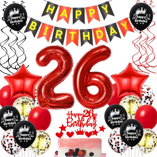 26. Geburtstags Luftballons Rot Schwarz, Geburtstagsdeko 26 Jahre Frau Rot, Luftballons 26. Geburtstag Rot Schwarz Dekoration, Rot Schwarz 26. Geburtstag Luftballons, Ballons 26 Jahre Mann 26. Geburtstags Luftballons Rot Schwarz, Geburtstagsdeko 26 Jahre Frau Rot, Luftballons 26. Geburtstag Rot Schwarz Dekoration, Rot Schwarz 26. Geburtstag Luftballons, Ballons 26 Jahre Mann von Haosell