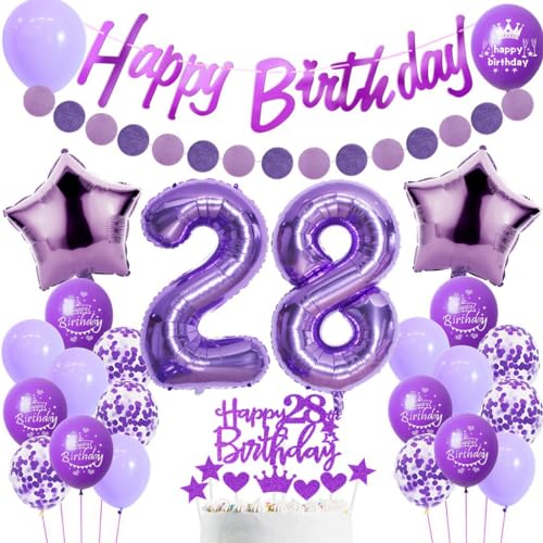 28. Geburtstag Dekoration Frauen, Lila Tortendeko 28. Geburtstag, Frau 28. Geburtstag Party Deko, Luftballons 28. Geburtstag Dekoration Lila,Geburtstagsdeko 28 Jahre Frau, Lila 28. Ballon 28. Geburtstag Dekoration Frauen, Lila Tortendeko 28. Geburtstag, Frau 28. Geburtstag Party Deko, Luftballons 28. Geburtstag Dekoration Lila,Geburtstagsdeko 28 Jahre Frau, Lila 28. Ballon von Haosell