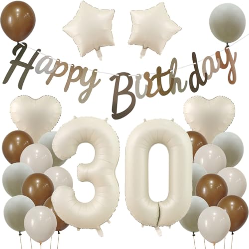 30 Geburtstag Deko Beige, Deko 30. Geburtstag Frau Mann, Beige Luftballons 30. Geburtstag Frauen, Geburtstagsdeko 30 Jahre Beige Ballon, 30. Geburtstag Dekorationen, Luftballon 30. Party Deko von Haosell
