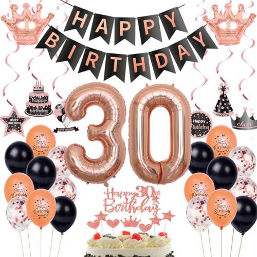 30. Geburtstag Dekorationen Rosegold Schwarz,Luftballon 30 Rosegold,Ballons 30 Geburtstag Frauen,Deko 30. Geburtstag Frau Rosegold Schwarz,Geburtstagsdeko 30 Jahr Frau,Party Deko 30 Jahre 30. Geburtstag Dekorationen Rosegold Schwarz,Luftballon 30 Rosegold,Ballons 30 Geburtstag Frauen,Deko 30. Geburtstag Frau Rosegold Schwarz,Geburtstagsdeko 30 Jahr Frau,Party Deko 30 Jahre von Haosell