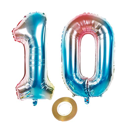 32 Zoll luftballons zahl 10 Regenbogen Mädchen 10. geburtstagsdeko Mädchen Nummer 10 Helium Zahlenballon 10 folienballon 10 XXL ballon 10 jahre Geburtstag Dekoration Mädchen 10 geburtstag deko (10) 32 Zoll luftballons zahl 10 Regenbogen Mädchen 10. geburtstagsdeko Mädchen Nummer 10 Helium Zahlenballon 10 folienballon 10 XXL ballon 10 jahre Geburtstag Dekoration Mädchen 10 geburtstag deko (10) von Haosell