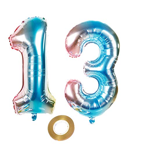 32 Zoll luftballons zahl 13 Regenbogen Mädchen 13. geburtstagsdeko Mädchen Nummer 13 Helium Zahlenballon 13 folienballon 13 XXL ballon 13 jahre Geburtstag Dekoration Mädchen 13 geburtstag deko (13) 32 Zoll luftballons zahl 13 Regenbogen Mädchen 13. geburtstagsdeko Mädchen Nummer 13 Helium Zahlenballon 13 folienballon 13 XXL ballon 13 jahre Geburtstag Dekoration Mädchen 13 geburtstag deko (13) von Haosell