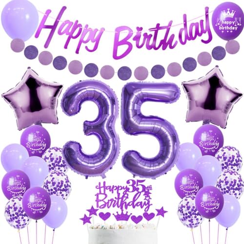 35. Geburtstag Dekoration Frauen, Lila Tortendeko 35. Geburtstag, Frau 35. Party Deko, Luftballons 35. Dekoration ,Geburtstagsdeko 35 Jahre Frau, 35. Ballon 35. Geburtstag Dekoration Frauen, Lila Tortendeko 35. Geburtstag, Frau 35. Party Deko, Luftballons 35. Dekoration ,Geburtstagsdeko 35 Jahre Frau, 35. Ballon von Haosell
