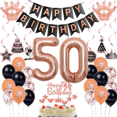 50. Geburtstag Dekorationen Rosegold Schwarz,Luftballon 50 Rosegold,Ballons 50 Geburtstag Frauen,Deko 50. Geburtstag Frau Rosegold Schwarz,Geburtstagsdeko 50 Jahr Frau,Party Deko 50 Jahre 50. Geburtstag Dekorationen Rosegold Schwarz,Luftballon 50 Rosegold,Ballons 50 Geburtstag Frauen,Deko 50. Geburtstag Frau Rosegold Schwarz,Geburtstagsdeko 50 Jahr Frau,Party Deko 50 Jahre von Haosell