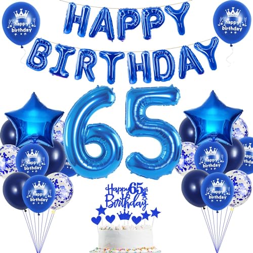 65. Geburtstag Dekoration Blau 65. Geburtstag Deko Mann Blau Tortendeko 65 Jahre Mann Party Deko Blau Luftballon 65 Blau 65 Frau Ballon Marineblau von Haosell