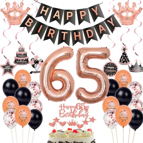 65. Geburtstag Dekorationen Rosegold Schwarz,Luftballon 65 Rosegold,Ballons 65 Geburtstag Frauen,Deko 65. Frau Schwarz,Geburtstagsdeko 65 Jahr Frau,Party Deko 65 Jahre 65. Geburtstag Dekorationen Rosegold Schwarz,Luftballon 65 Rosegold,Ballons 65 Geburtstag Frauen,Deko 65. Frau Schwarz,Geburtstagsdeko 65 Jahr Frau,Party Deko 65 Jahre von Haosell
