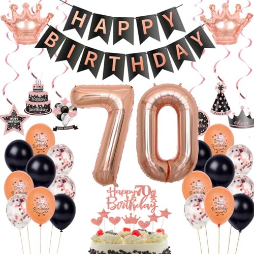 70. Geburtstag Dekorationen Rosegold Schwarz,Luftballon 70 Rosegold,Ballons 70 Geburtstag Frauen,Deko 70. Frau Schwarz,Geburtstagsdeko 70 Jahr Frau,Party Deko 70 Jahre 70. Geburtstag Dekorationen Rosegold Schwarz,Luftballon 70 Rosegold,Ballons 70 Geburtstag Frauen,Deko 70. Frau Schwarz,Geburtstagsdeko 70 Jahr Frau,Party Deko 70 Jahre von Haosell