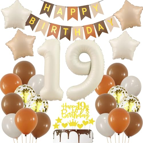 Beige 19 Geburtstag Deko, Creme Weiß ballon 19. Mädchen, Luftballon 19. Geburtstag Beige Gold, Boho 19 Jahre Geburtstagsdeko, Mädchen Junge 19 Jahr Geburtstag Party Deko, Beige Gold 19 Luftballon Beige 19 Geburtstag Deko, Creme Weiß ballon 19. Mädchen, Luftballon 19. Geburtstag Beige Gold, Boho 19 Jahre Geburtstagsdeko, Mädchen Junge 19 Jahr Geburtstag Party Deko, Beige Gold 19 Luftballon von Haosell