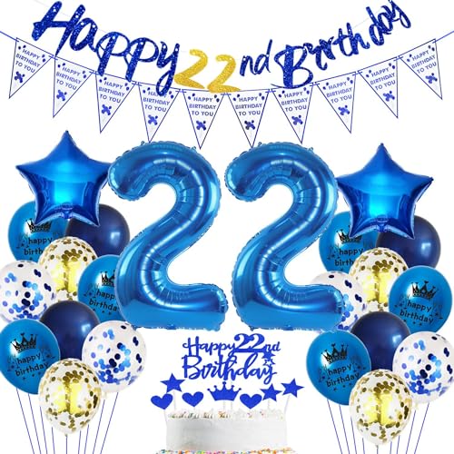 Blau 22. Geburtstag Dekoration Mann, Blau 22 Jahr Männer Geburtstagsdeko, Luftballon 22. Geburtstag Party Deko, Mann Geburtstagsdeko 22 Jahre, 22 Ballon, Deko 22 Jahr Blau 22. Geburtstag Dekoration Mann, Blau 22 Jahr Männer Geburtstagsdeko, Luftballon 22. Geburtstag Party Deko, Mann Geburtstagsdeko 22 Jahre, 22 Ballon, Deko 22 Jahr von Haosell