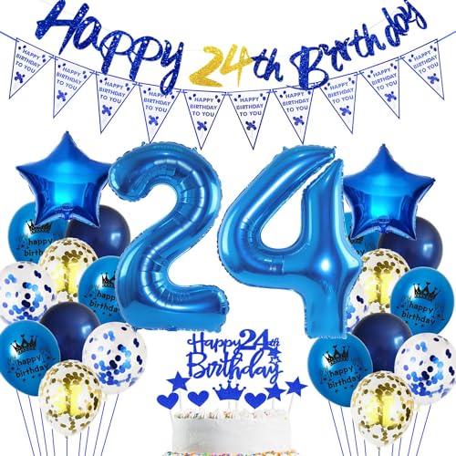 Blau 24. Geburtstag Dekoration Mann, Blau 24 Jahr Männer Geburtstagsdeko, Luftballon 24. Geburtstag Party Deko, Mann Geburtstagsdeko 24 Jahre, 24 Ballon, Deko 24 Jahr Blau 24. Geburtstag Dekoration Mann, Blau 24 Jahr Männer Geburtstagsdeko, Luftballon 24. Geburtstag Party Deko, Mann Geburtstagsdeko 24 Jahre, 24 Ballon, Deko 24 Jahr von Haosell