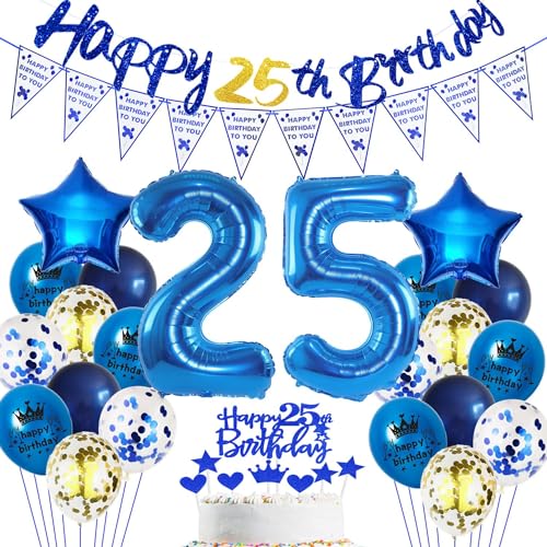 Blau 25. Geburtstag Dekoration Mann, Blau 25 Jahr Männer Geburtstagsdeko, Luftballon 25. Geburtstag Party Deko, Mann Geburtstagsdeko 25 Jahre, 25 Ballon, Deko 25 Jahr Blau 25. Geburtstag Dekoration Mann, Blau 25 Jahr Männer Geburtstagsdeko, Luftballon 25. Geburtstag Party Deko, Mann Geburtstagsdeko 25 Jahre, 25 Ballon, Deko 25 Jahr von Haosell