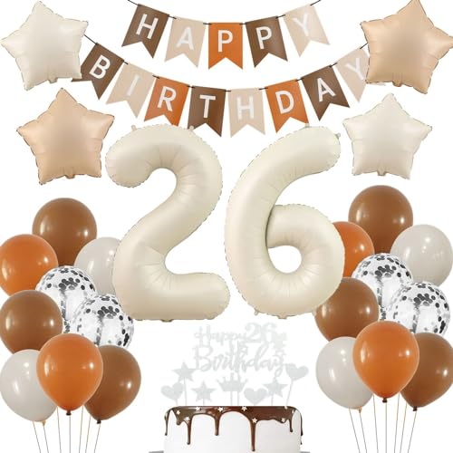 Boho 26. Luftballon Beige, Deko 26. Geburtstag Frau, Luftballon 26 Jahre Geburtstag Creme, Deko 26 Jahre Frauen Mann Ballon, Braun 26 Geburtstag Deko, 26 Jahr Geburtstagdeko Beige Nude Boho 26. Luftballon Beige, Deko 26. Geburtstag Frau, Luftballon 26 Jahre Geburtstag Creme, Deko 26 Jahre Frauen Mann Ballon, Braun 26 Geburtstag Deko, 26 Jahr Geburtstagdeko Beige Nude von Haosell