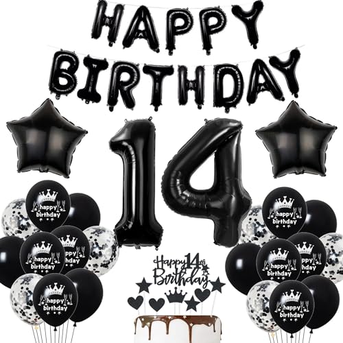 Deko 14. Geburtstag Junge Schwarz Tortendeko 14 Geburtstag Mädchen Luftballons 14. Geburtstag Schwarz Party Ballons 14 Geburtstag Dekoration Schwarz Geburtstagsdeko 14 Jahre Jungen Deko Schwarze Deko 14. Geburtstag Junge Schwarz Tortendeko 14 Geburtstag Mädchen Luftballons 14. Geburtstag Schwarz Party Ballons 14 Geburtstag Dekoration Schwarz Geburtstagsdeko 14 Jahre Jungen Deko Schwarze von Haosell