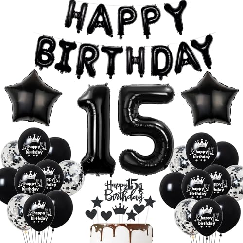 Deko 15. Geburtstag Junge Schwarz Tortendeko 15 Geburtstag Mädchen Luftballons 15. Geburtstag Schwarz Party Ballons 15 Geburtstag Dekoration Schwarz Geburtstagsdeko 15 Jahre Jungen Deko Schwarze Deko 15. Geburtstag Junge Schwarz Tortendeko 15 Geburtstag Mädchen Luftballons 15. Geburtstag Schwarz Party Ballons 15 Geburtstag Dekoration Schwarz Geburtstagsdeko 15 Jahre Jungen Deko Schwarze von Haosell