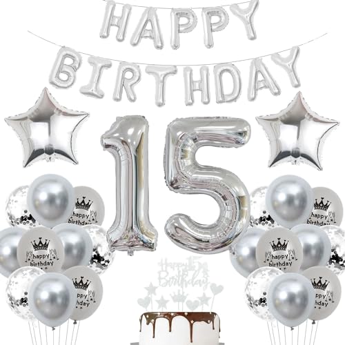 Deko 15. Geburtstag Junge Silber Luftballon 15 Jahre Silber Party Ballons 15 Geburtstag Dekoration 15 Geburtstags ballon Mädchen Luftballon 15. Geburtstag Silber 15 Jahre Party Deko Deko 15. Geburtstag Junge Silber Luftballon 15 Jahre Silber Party Ballons 15 Geburtstag Dekoration 15 Geburtstags ballon Mädchen Luftballon 15. Geburtstag Silber 15 Jahre Party Deko von Haosell