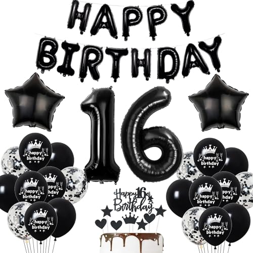 Deko 16. Geburtstag Junge Schwarz Tortendeko 16 Geburtstag Mädchen Luftballons 16. Geburtstag Schwarz Party Ballons 16 Geburtstag Dekoration Schwarz Geburtstagsdeko 16 Jahre Jungen Deko Schwarze Deko 16. Geburtstag Junge Schwarz Tortendeko 16 Geburtstag Mädchen Luftballons 16. Geburtstag Schwarz Party Ballons 16 Geburtstag Dekoration Schwarz Geburtstagsdeko 16 Jahre Jungen Deko Schwarze von Haosell