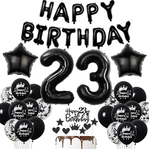 Deko 23. Geburtstag Mann Schwarz Tortendeko Frau Luftballons Party Ballons Dekoration Jahre Deko 23. Geburtstag Mann Schwarz Tortendeko Frau Luftballons Party Ballons Dekoration Jahre von Haosell