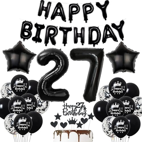 Deko 27. Geburtstag Mann Frau Schwarz Luftballons Party Ballons Dekoration Jahre Tortendeko Deko 27. Geburtstag Mann Frau Schwarz Luftballons Party Ballons Dekoration Jahre Tortendeko von Haosell
