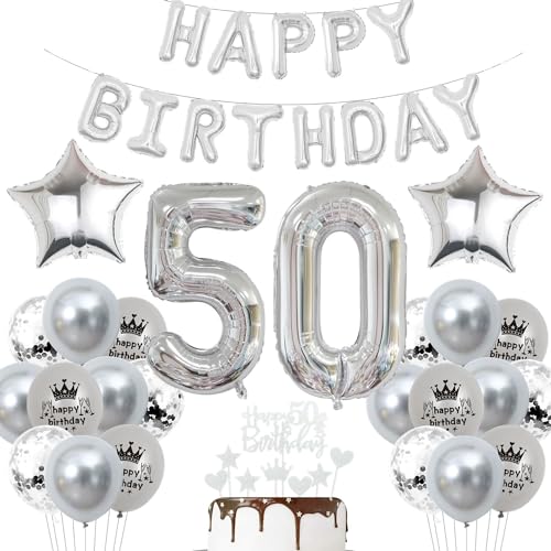 Deko 50. Geburtstag Mann Silber Luftballon 50 Jahre Silber Party Ballons 50 Geburtstag Dekoration 50 Geburtstags ballon Frau Luftballon 50. Geburtstag Silber 50 Jahre Party Deko von Haosell