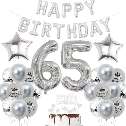 Deko 65. Geburtstag Mann Silber Luftballon 65 Jahre Silber Party Ballons 65 Geburtstag Dekoration 65 Geburtstags ballon Frau Luftballon 65. Geburtstag Silber 65 Jahre Party Deko von Haosell