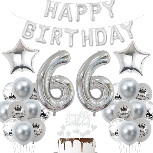 Deko 66. Geburtstag Mann Silber Luftballon 66 Jahre Silber Party Ballons 66 Geburtstag Dekoration 66 Geburtstags ballon Frau Luftballon 66 Jahre Party Deko von Haosell