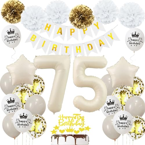 Geburtstagsdeko 75 Beige Gold, Luftballons 75 Geburtstag Frau Mann, Deko 75. Geburtstag Luftballons, Beige 75. Geburtstag Dekorationen, Sandweiß 75 Jahre Geburtstagsdeko, Luftballon 75 Beige Geburtstagsdeko 75 Beige Gold, Luftballons 75 Geburtstag Frau Mann, Deko 75. Geburtstag Luftballons, Beige 75. Geburtstag Dekorationen, Sandweiß 75 Jahre Geburtstagsdeko, Luftballon 75 Beige von Haosell