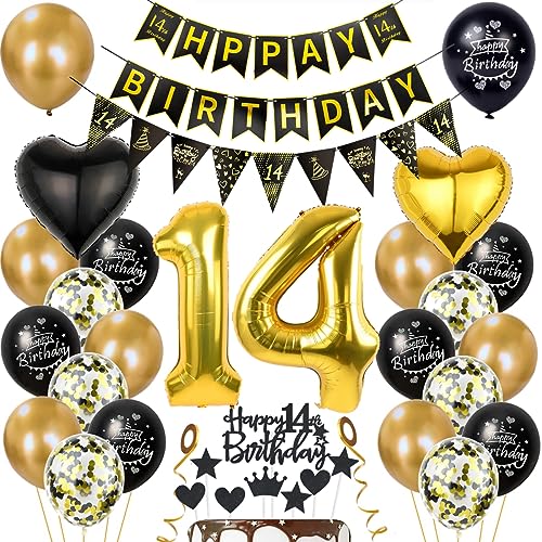 Gold 14. Geburtstag Dekoration Junge Mädchen 14 Geburtstag Deko 14 Jahr Geburtstagdeko 14. Ballon Schwarz Gold Deko 14. Geburtstag Luftballons Schwarz Gold Mädchen 14. Geburtstag Party Deko Gold 14. Geburtstag Dekoration Junge Mädchen 14 Geburtstag Deko 14 Jahr Geburtstagdeko 14. Ballon Schwarz Gold Deko 14. Geburtstag Luftballons Schwarz Gold Mädchen 14. Geburtstag Party Deko von Haosell