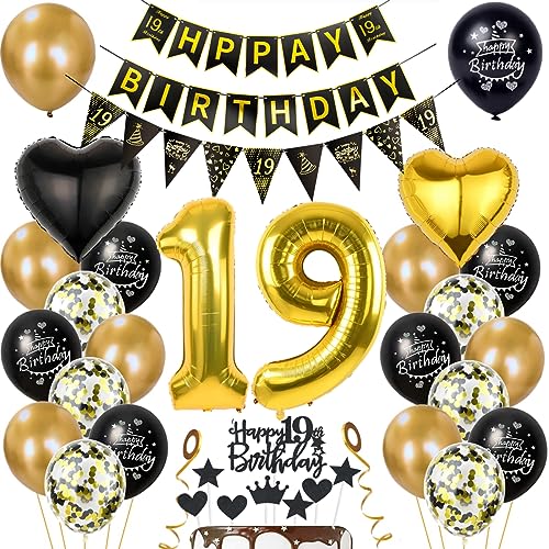 Gold 19. Geburtstag Dekoration Junge Mädchen 19 Geburtstag Deko 19 Jahr Geburtstagdeko 19. Ballon Schwarz Gold Deko 19. Geburtstag Luftballons Schwarz Gold Mädchen 19. Geburtstag Party Deko Gold 19. Geburtstag Dekoration Junge Mädchen 19 Geburtstag Deko 19 Jahr Geburtstagdeko 19. Ballon Schwarz Gold Deko 19. Geburtstag Luftballons Schwarz Gold Mädchen 19. Geburtstag Party Deko von Haosell