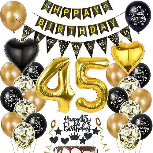 Gold 45. Geburtstag Dekoration Mann Frauen 45 Geburtstag Deko 45 Jahr Geburtstagdeko 45. Ballon Schwarz Gold Deko 45. Geburtstag Luftballons Schwarz Gold Frau 45. Geburtstag Party Deko Gold 45. Geburtstag Dekoration Mann Frauen 45 Geburtstag Deko 45 Jahr Geburtstagdeko 45. Ballon Schwarz Gold Deko 45. Geburtstag Luftballons Schwarz Gold Frau 45. Geburtstag Party Deko von Haosell