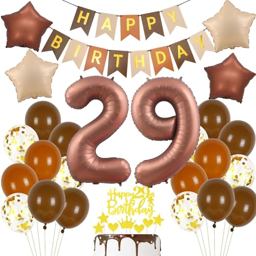 Haosell 29. Geburtstag Deko Retro Braune, 29 Jahre Dunkelbraun Partyballon, Deko 29 Geburtstag Boho, 29 Jahre Party Dekoration, 29 Geburtstagsdeko Frau Mann Braun Haosell 29. Geburtstag Deko Retro Braune, 29 Jahre Dunkelbraun Partyballon, Deko 29 Geburtstag Boho, 29 Jahre Party Dekoration, 29 Geburtstagsdeko Frau Mann Braun von Haosell