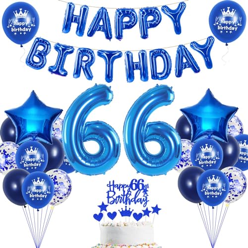 66. Geburtstag Dekoration Blau 66. Geburtstag Deko Mann Blau Tortendeko 66 Jahre Mann Party Deko Blau Luftballon 66 Blau 66 Frau Ballon Marineblau von Haosell