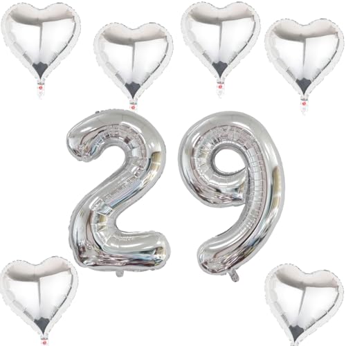 Haosell XXL Folienballon 29, Zahl 29 Silber, 40" Geburtstagsdeko, 40 Stück, Unisex-Kinder und Jugendliche Haosell XXL Folienballon 29, Zahl 29 Silber, 40" Geburtstagsdeko, 40 Stück, Unisex-Kinder und Jugendliche von Haosell