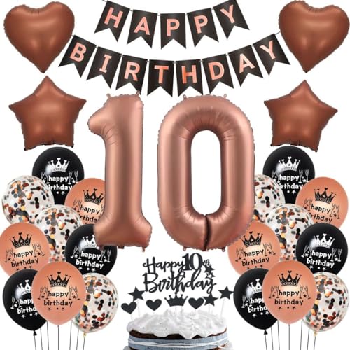 Luftballon 10. Geburtstag Deko, 10 Schokolade Ballons, 10 Geburtstag Deko Dunkelbraun, Geburtstagsdeko 10 Mädchen Braun, 10. Ballon für Mädchen Junge, Braun 10. Geburtstag Party Dekoration Luftballon 10. Geburtstag Deko, 10 Schokolade Ballons, 10 Geburtstag Deko Dunkelbraun, Geburtstagsdeko 10 Mädchen Braun, 10. Ballon für Mädchen Junge, Braun 10. Geburtstag Party Dekoration von Haosell