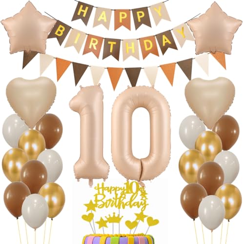 Luftballon 10. Geburtstag Deko,10 Jahr Beige Braun Luftballon, Geburtstagsdeko 10 Jahre Braun Beige, Ballon 10. Geburtstag, Luftballons Zahl 10 für Mädchen Junge, Tortendeko 10 Geburtstag Luftballon 10. Geburtstag Deko,10 Jahr Beige Braun Luftballon, Geburtstagsdeko 10 Jahre Braun Beige, Ballon 10. Geburtstag, Luftballons Zahl 10 für Mädchen Junge, Tortendeko 10 Geburtstag von Haosell