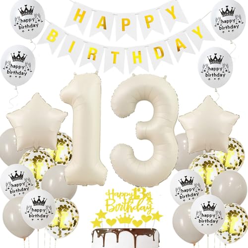 Luftballon 13 Jahr Geburtstag Creme, Deko 13 Geburtstag Mädchen Junge, 13. Geburtstagsdeko Beige Gold, Ballon 13 Geburtstag Deko Beige, Luftballons 13. Dekorationen Beige Gold, 13. Ballon Mädchen Luftballon 13 Jahr Geburtstag Creme, Deko 13 Geburtstag Mädchen Junge, 13. Geburtstagsdeko Beige Gold, Ballon 13 Geburtstag Deko Beige, Luftballons 13. Dekorationen Beige Gold, 13. Ballon Mädchen von Haosell