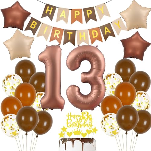 Luftballon 13. Geburtstag Braun, 13 Geburtstag Deko Retro Braune, 13 Jahre Dunkelbraun Partyballon, Deko 13 Geburtstag Boho, 13 Jahre Party Dekoration, 13 Geburtstagsdeko Mädchen Junge Braun Luftballon 13. Geburtstag Braun, 13 Geburtstag Deko Retro Braune, 13 Jahre Dunkelbraun Partyballon, Deko 13 Geburtstag Boho, 13 Jahre Party Dekoration, 13 Geburtstagsdeko Mädchen Junge Braun von Haosell