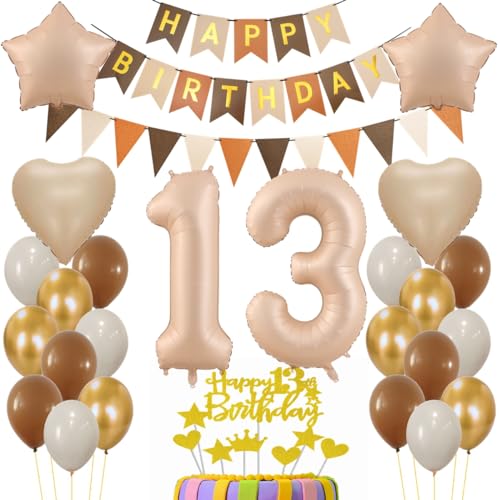 Luftballon 13. Geburtstag Deko,13 Jahr Beige Braun Luftballon, Geburtstagsdeko 13 Jahre Braun Beige, Ballon 13. Geburtstag, Luftballons Zahl 13 für Mädchen Junge, Tortendeko 13 Geburtstag Luftballon 13. Geburtstag Deko,13 Jahr Beige Braun Luftballon, Geburtstagsdeko 13 Jahre Braun Beige, Ballon 13. Geburtstag, Luftballons Zahl 13 für Mädchen Junge, Tortendeko 13 Geburtstag von Haosell