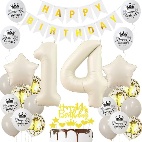 Luftballon 14 Jahr Geburtstag Creme, Deko 14 Geburtstag Mädchen Junge, 14. Geburtstagsdeko Beige Gold, Ballon 14 Geburtstag Deko Beige, Luftballons 14. Dekorationen Beige Gold, 14. Ballon Mädchen Luftballon 14 Jahr Geburtstag Creme, Deko 14 Geburtstag Mädchen Junge, 14. Geburtstagsdeko Beige Gold, Ballon 14 Geburtstag Deko Beige, Luftballons 14. Dekorationen Beige Gold, 14. Ballon Mädchen von Haosell